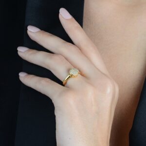 Anel Chuveirinho  Ouro 24k e Zircônia.