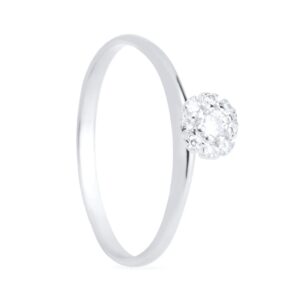 Anel Celine Ouro branco e zircônia.