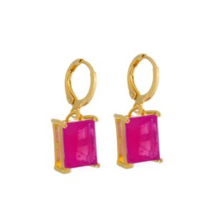 Brinco Lina Rosa Ouro 24 k
