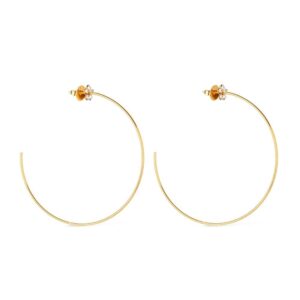 Brinco Flor em Stras Ouro 24 k