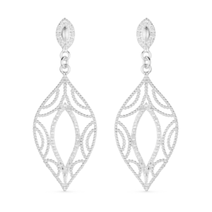 Brinco Folha Ouro Branco