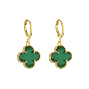 Brinco Virginia Ouro 24k e  Zircônia Verde