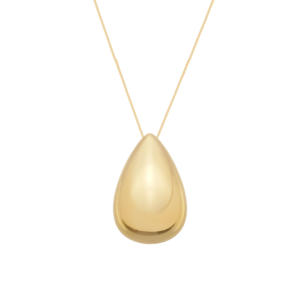 Colar Com Pingente Gota  Ouro 24K.