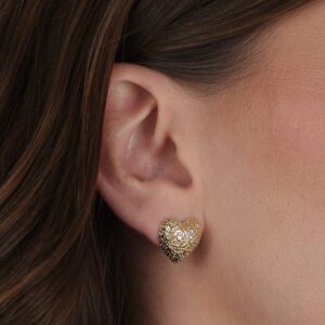 Brinco Coração Ouro 24k