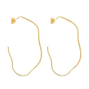 Argola Assimétrica Ouro 24 k