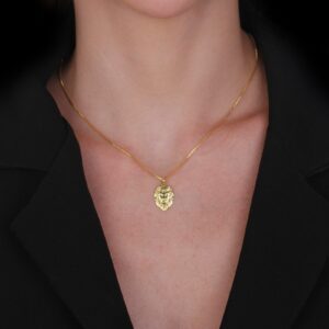 Colar Pingente Leão Banhada a ouro