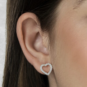 Brinco Coração Prata 925