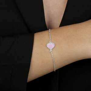 Pulseira de Zircônia Rosa em Prata 925