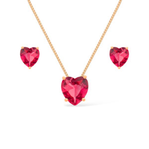 Conjunto Alice Vermelho Ouro 24k